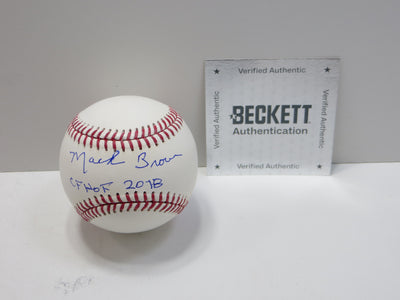 MACK BROWN SIGNED OML BASEBALL w/CFHOF TEXAS LONGHORNS UNC Tar Heels BAS