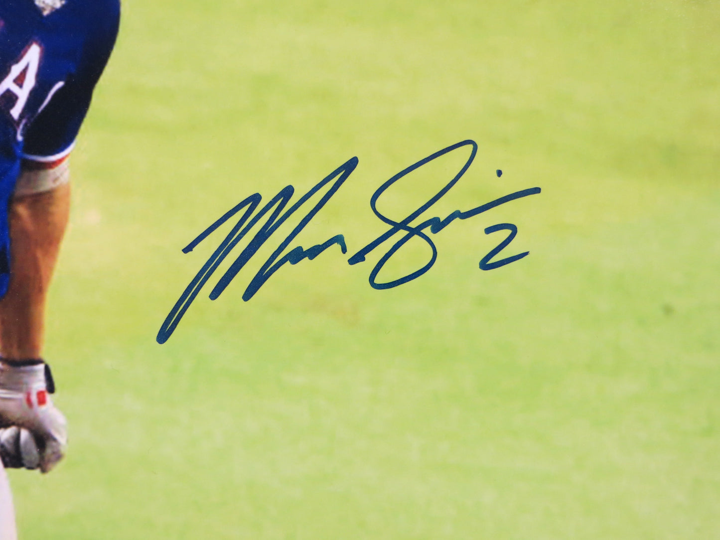 MARCUS SEMIEN TEXAS RANGERS SIGNED CELEBRATION 16x20 PHOTO BAS COA