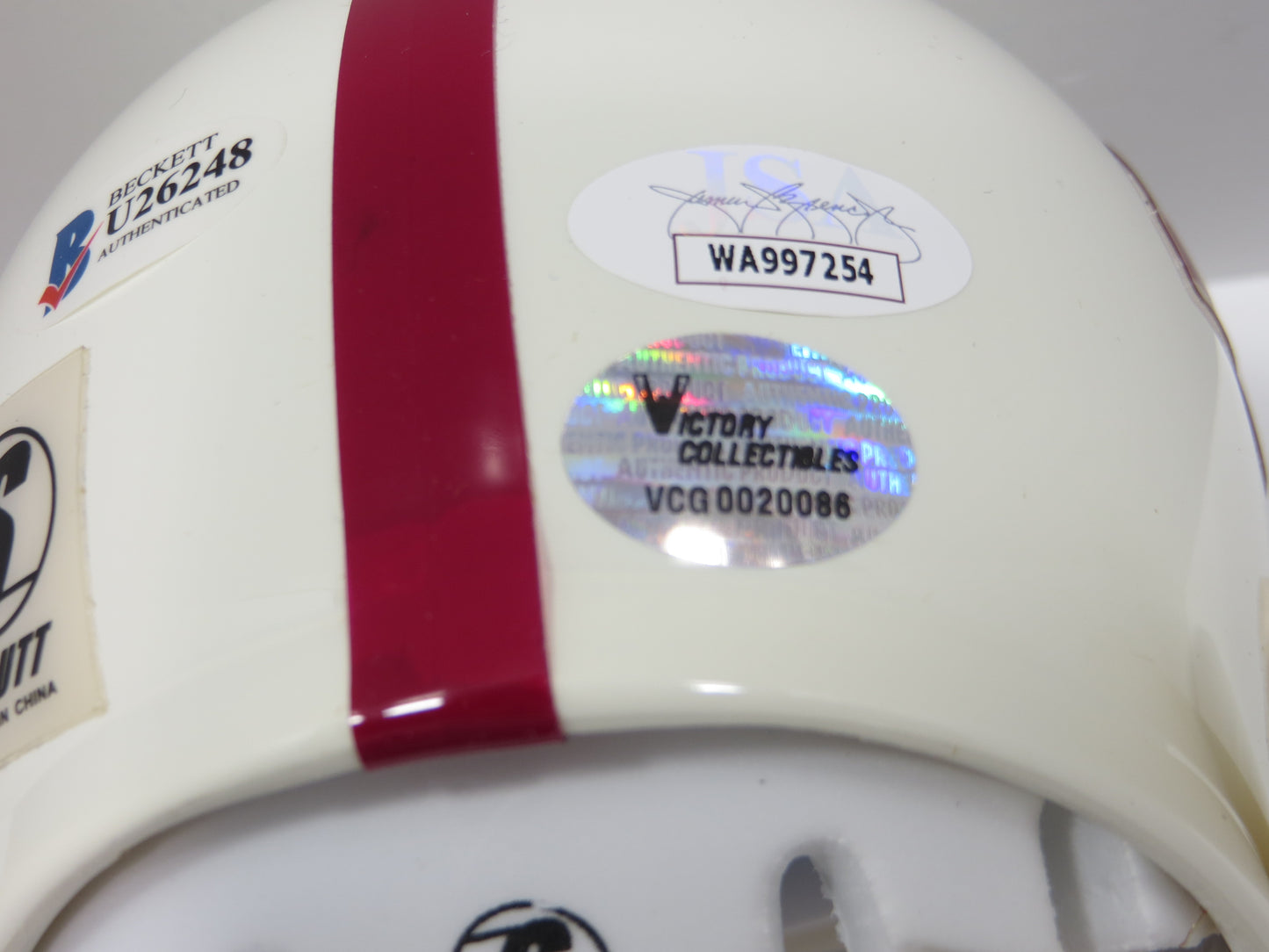 JOHN DAVID CROW & JOHNNY MANZIEL SIGNED Texas A&M Helmet w/Heisman JSA BAS