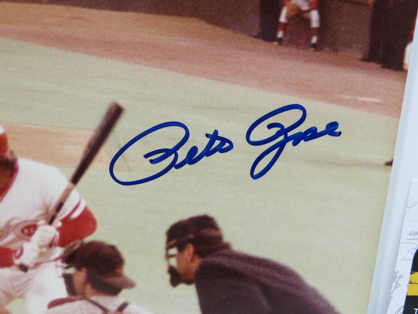 PETE ROSE Cincinnati Reds SIGNED 8x10 PHOTO At Bat ALL TIME HITS LEADER JSA Rare