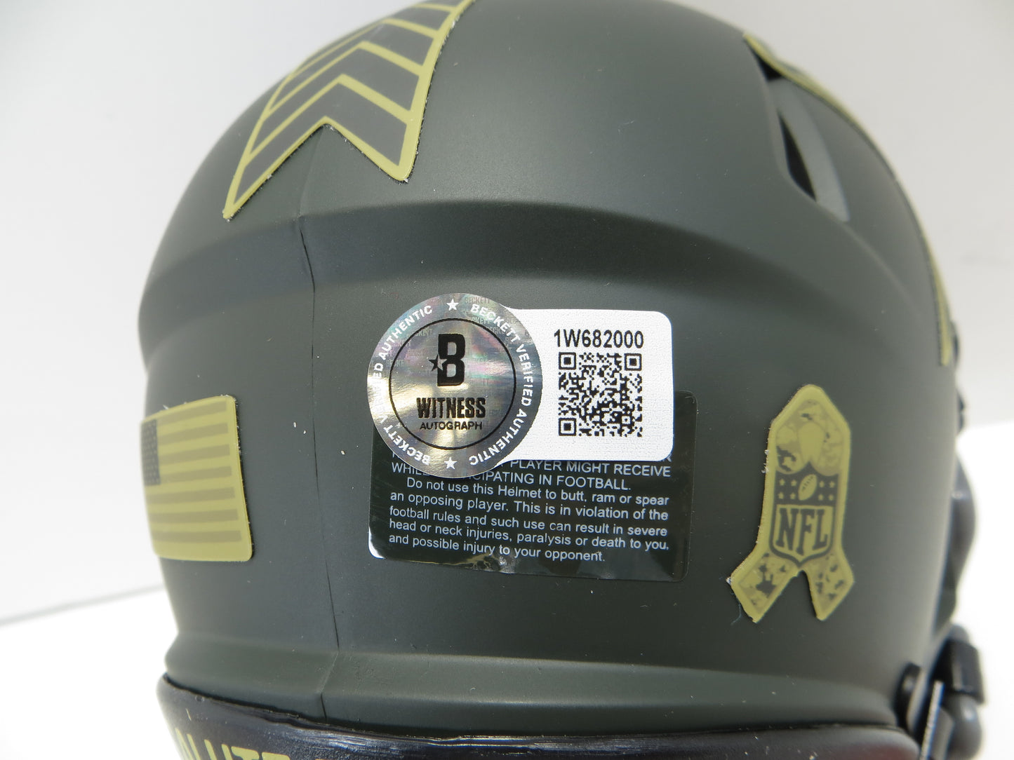 DREW PEARSON DALLAS COWBOYS SIGNED SALUTE TO SERVICE Mini Helmet w/HOF 21 BAS COA