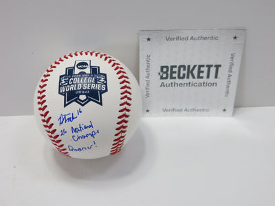 DAYTON TOCKEY SIGNED Rawlings NCAA 2026 WS BASEBALL OU OKLAHOMA SOONERS BAS
