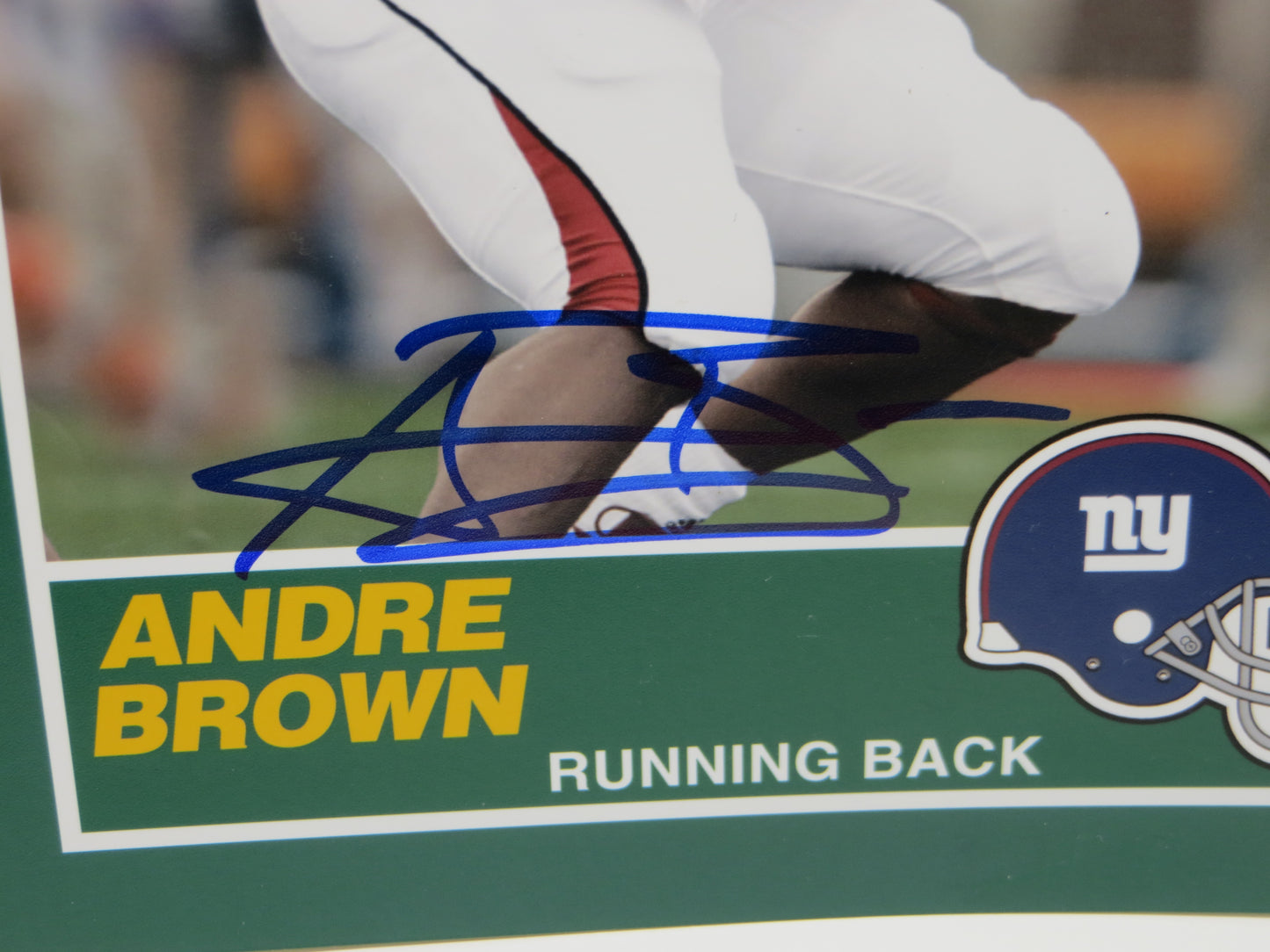 ANDRE BROWN SIGNED NEW YORK GIANTS Panini Authentic 8x10 PHOTO Score 2009 Rookie