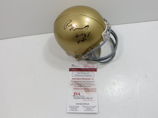 PAUL HORNUNG SIGNED NOTRE DAME MINI HELMET w/INSC Green Bay Packers JSA COA