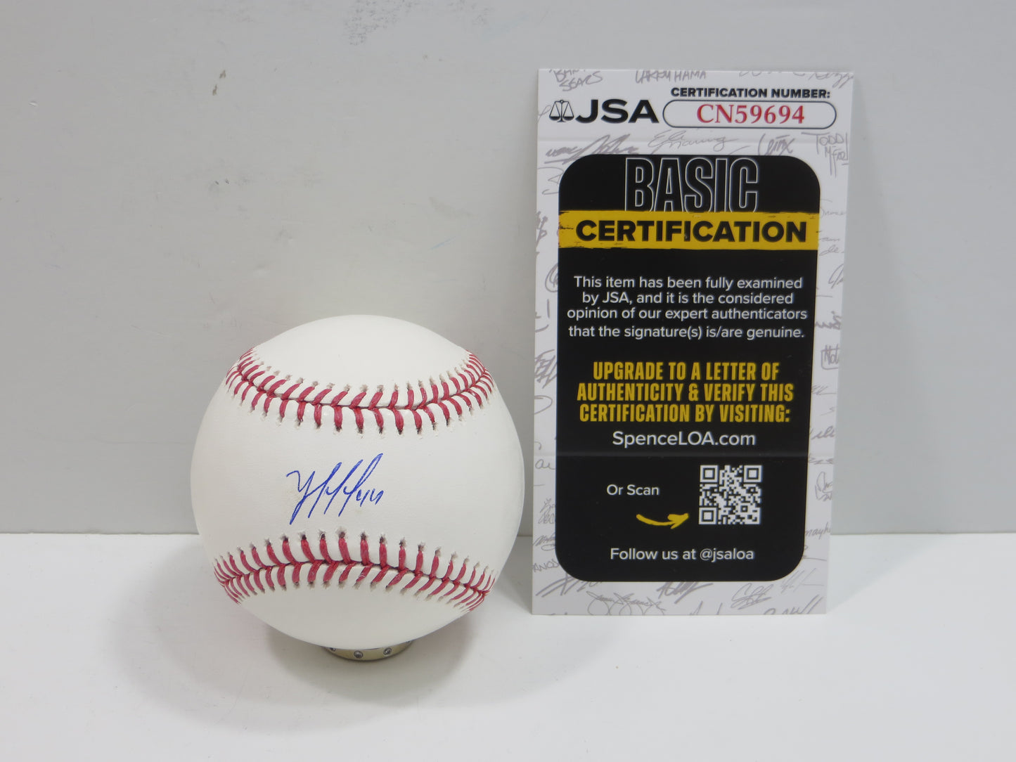 YORDAN ALVAREZ Houston Astros SIGNED RAWLINGS OML BASEBALL JSA