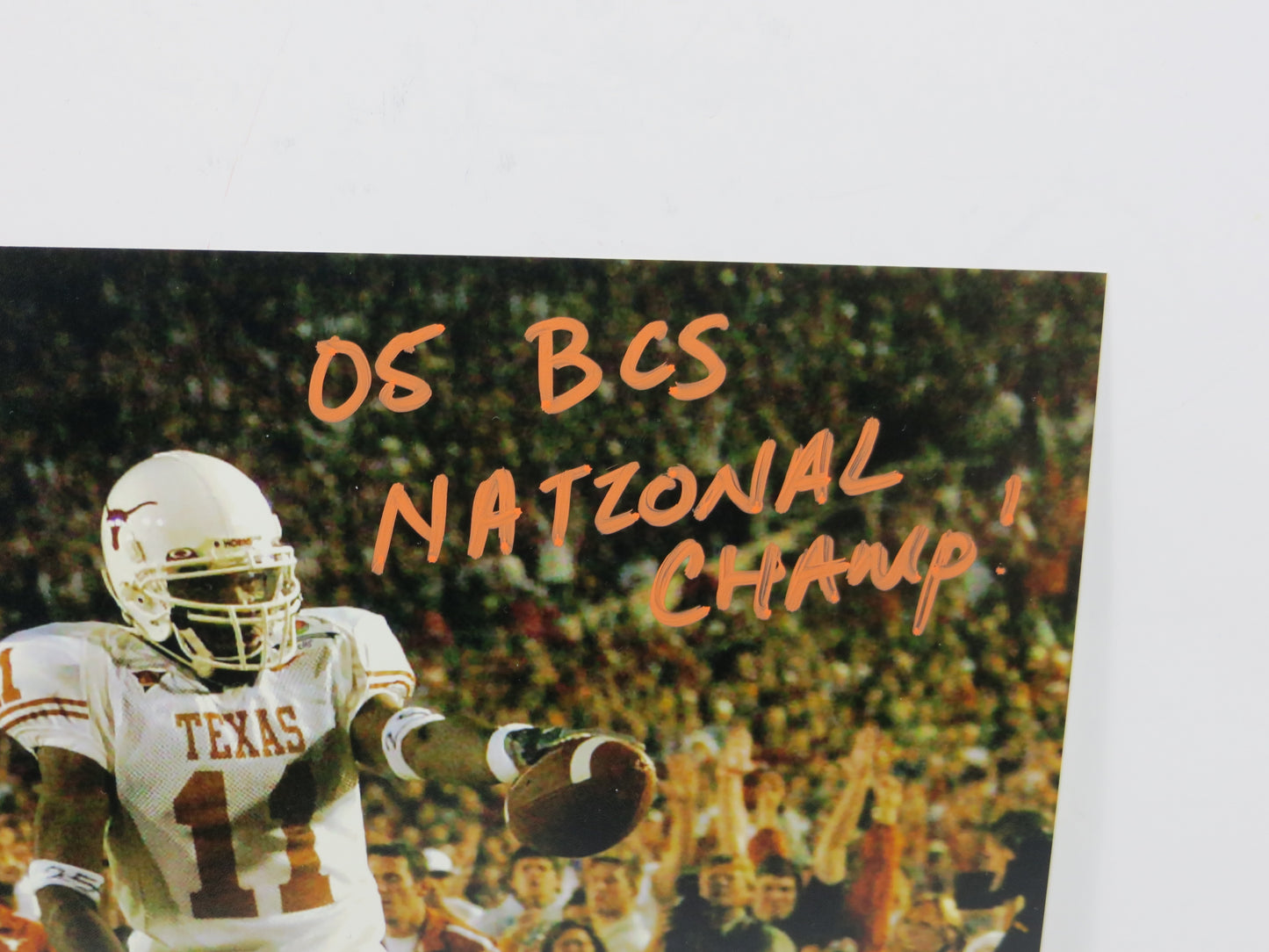 RAMONCE TAYLOR TEXAS LONGHORNS SIGNED 8x10 PHOTO w/05BCSNatChamp BAS