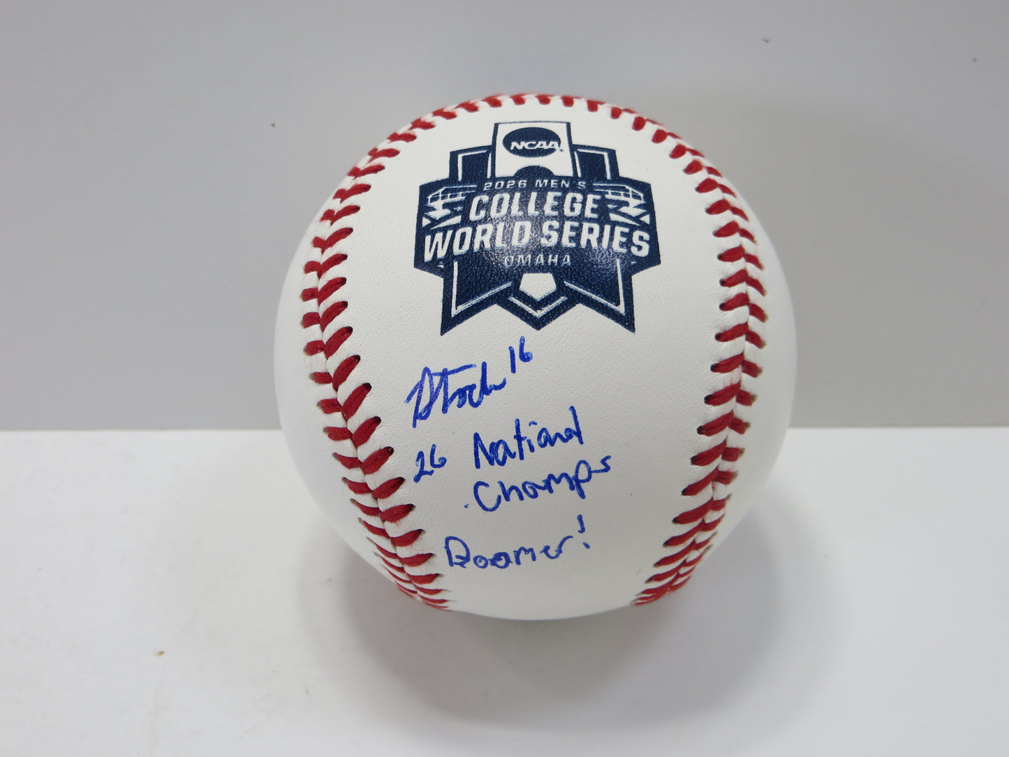 DAYTON TOCKEY SIGNED Rawlings NCAA 2026 WS BASEBALL OU OKLAHOMA SOONERS BAS