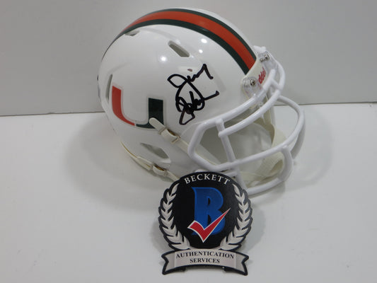 JIMMY JOHNSON SIGNED MIAMI HURRICANES MINI HELMET Dallas Cowboys BAS COA