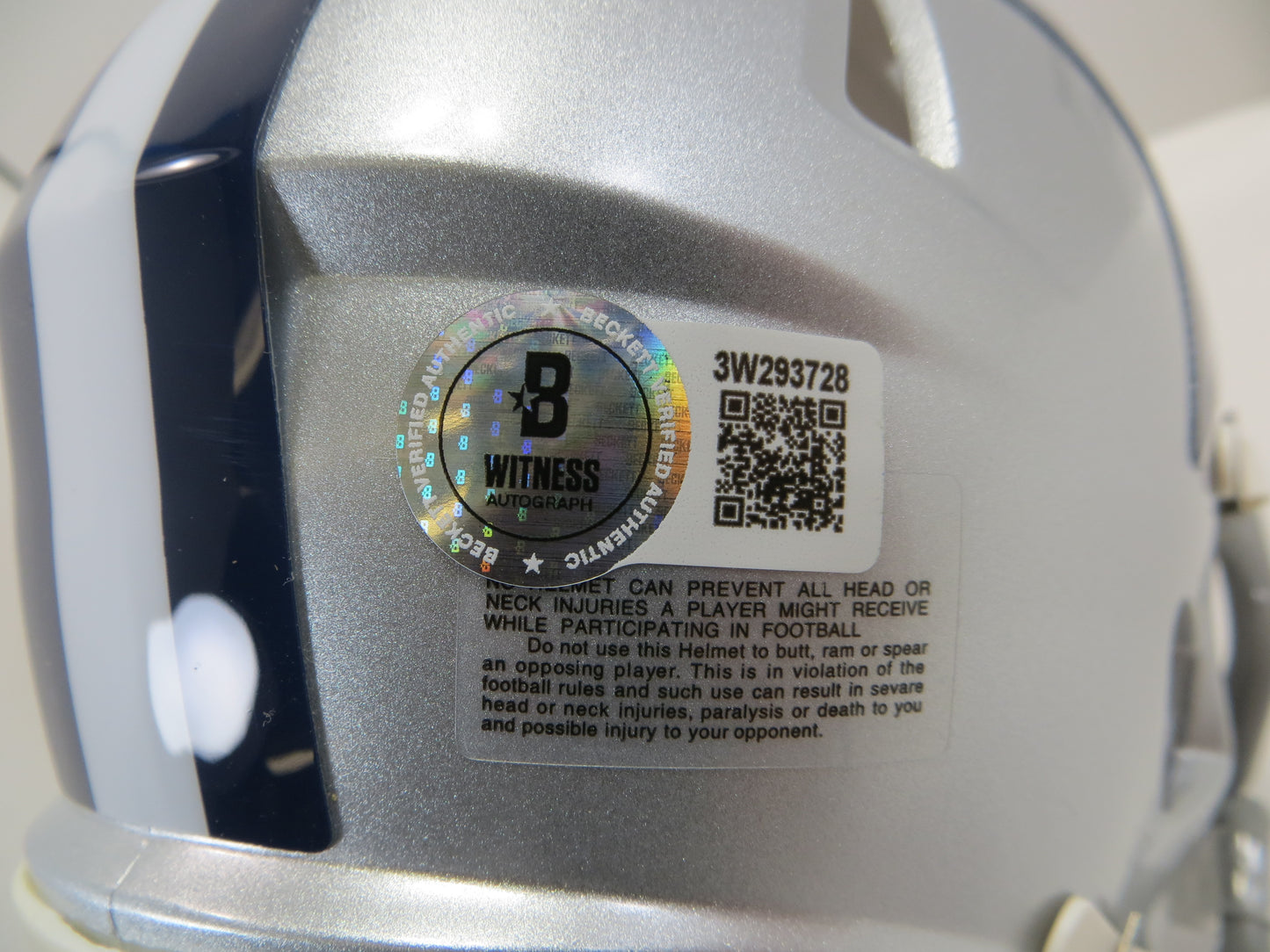 DANNY WHITE SIGNED DALLAS COWBOYS MINI HELMET ASU SUN DEVILS BAS