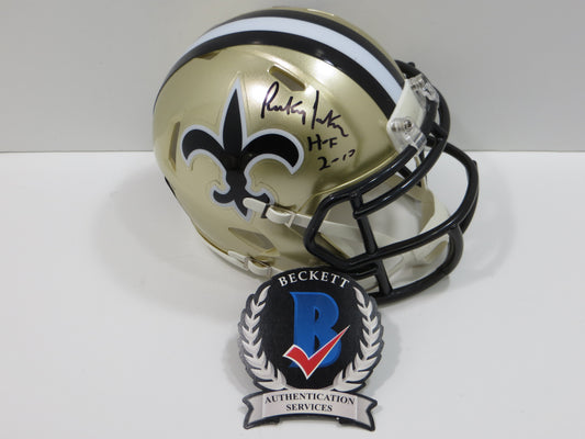 RICKEY JACKSON NEW ORLEANS SAINTS SIGNED RIDDELL MINI HELMET w/HOF 2010 BAS