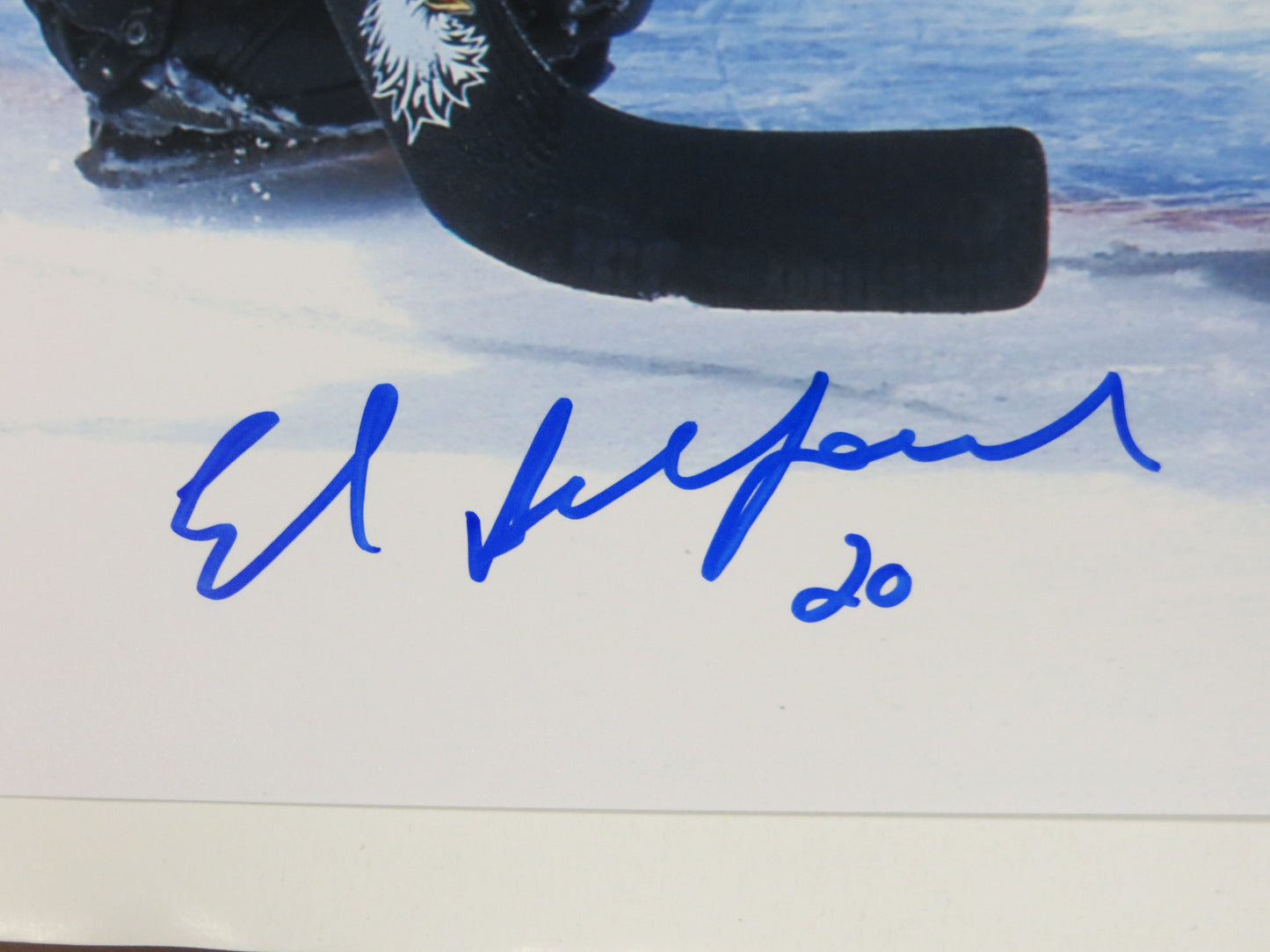 ED BELFOUR Dallas Stars SIGNED In Goal 16x20 PHOTO Leafs Blackhawks BAS COA