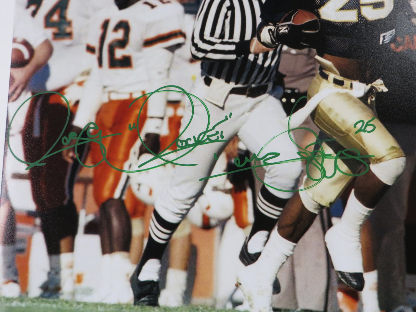 RAGHIB ROCKET ISMAIL SIGNED 16x20 NOTRE DAME IRISH vs MIAMI PHOTO JSA COA Green
