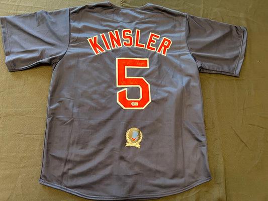 IAN KINSLER BOSTON RED SOX SIGNED JERSEY w/ 2018 WS Champs BAS COA