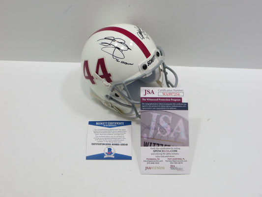 JOHN DAVID CROW & JOHNNY MANZIEL SIGNED Texas A&M Helmet w/Heisman JSA BAS