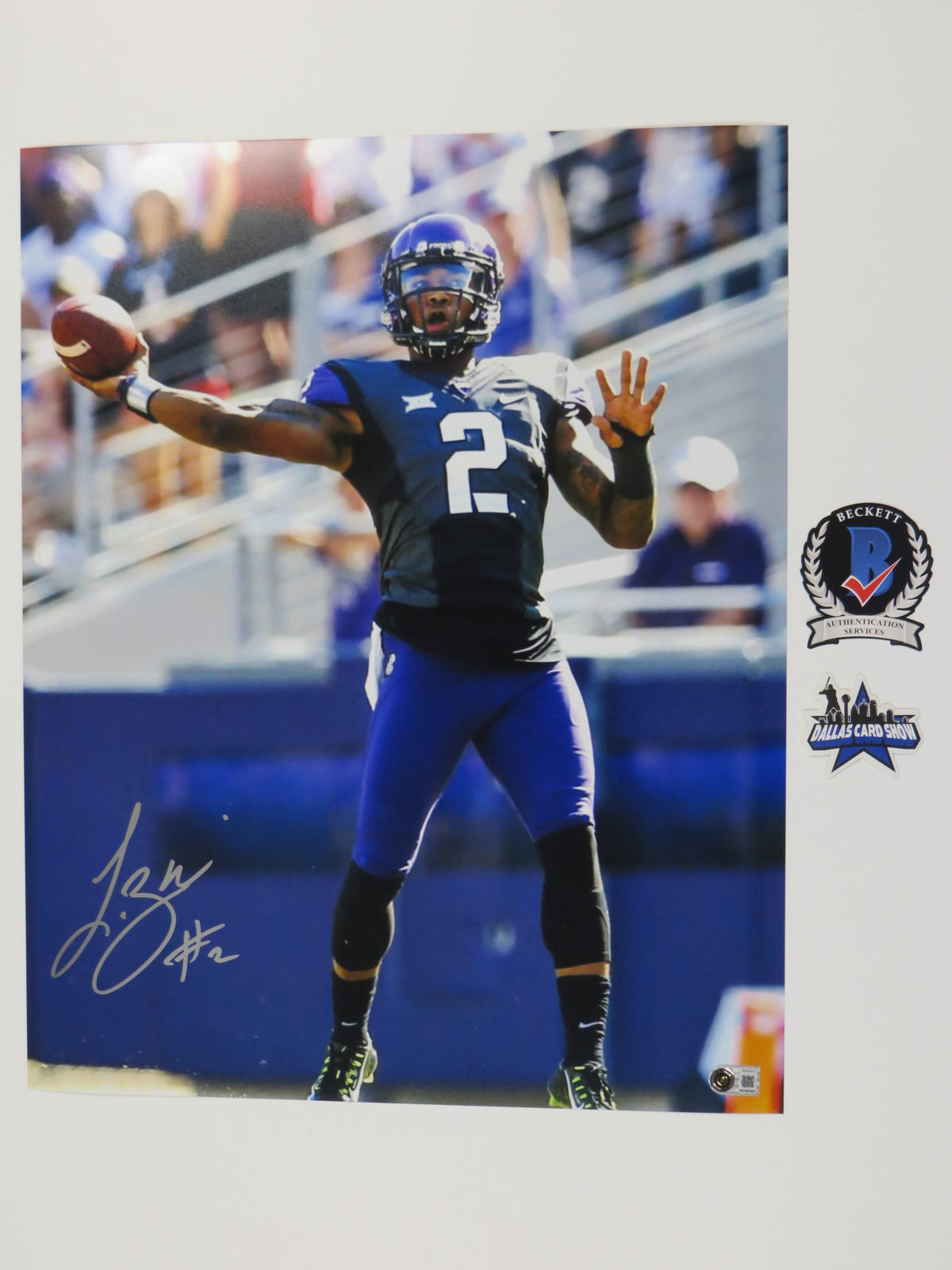 TREVONE BOYKIN TCU HORNED FROGS SIGNED In Pocket 16x20 PHOTO BAS