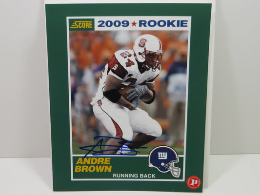 ANDRE BROWN SIGNED NEW YORK GIANTS Panini Authentic 8x10 PHOTO Score 2009 Rookie