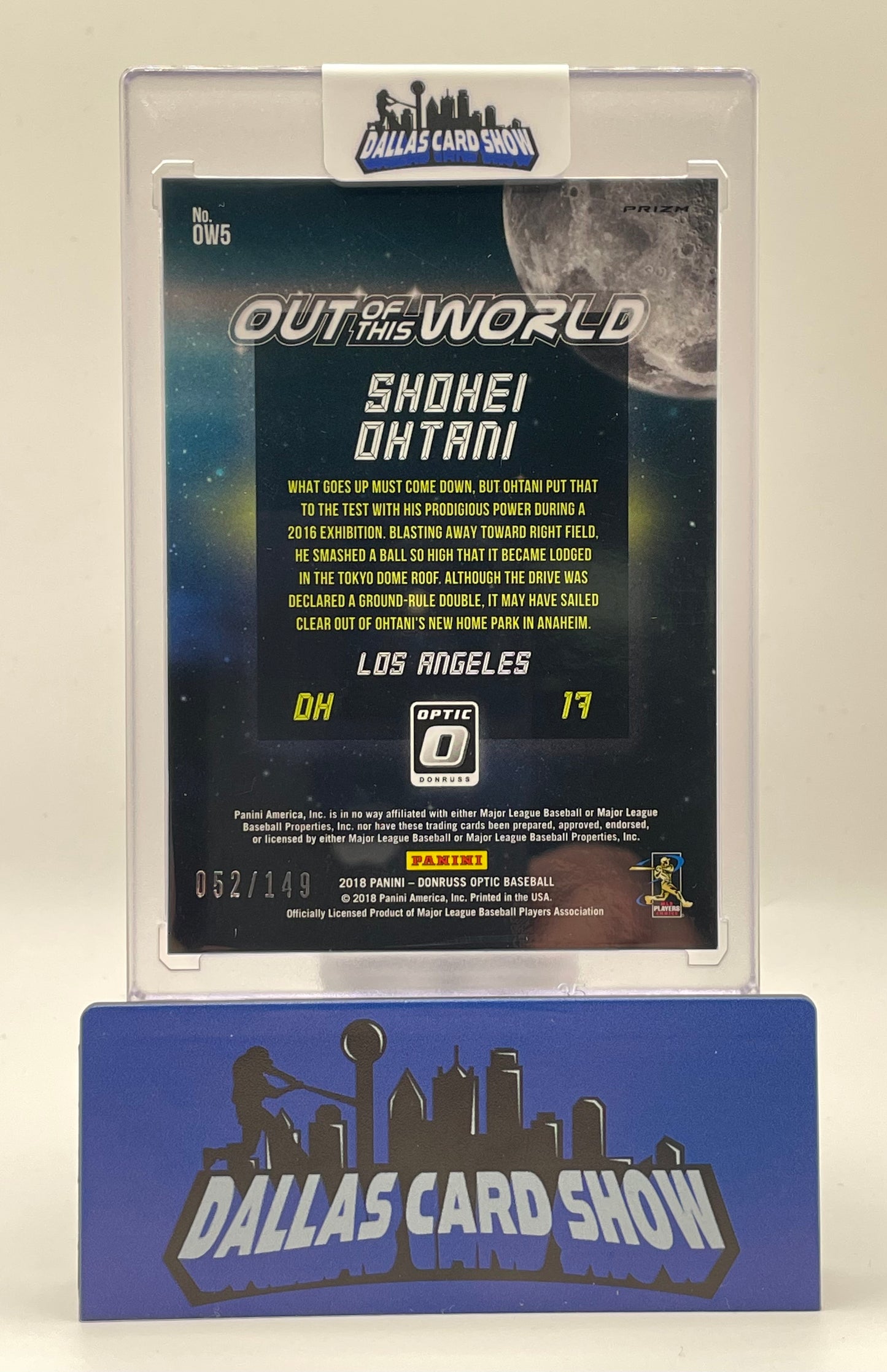 2018 Panini Optic #OW5 Shohei Ohtani Out of This World Blue Rookie RC /149