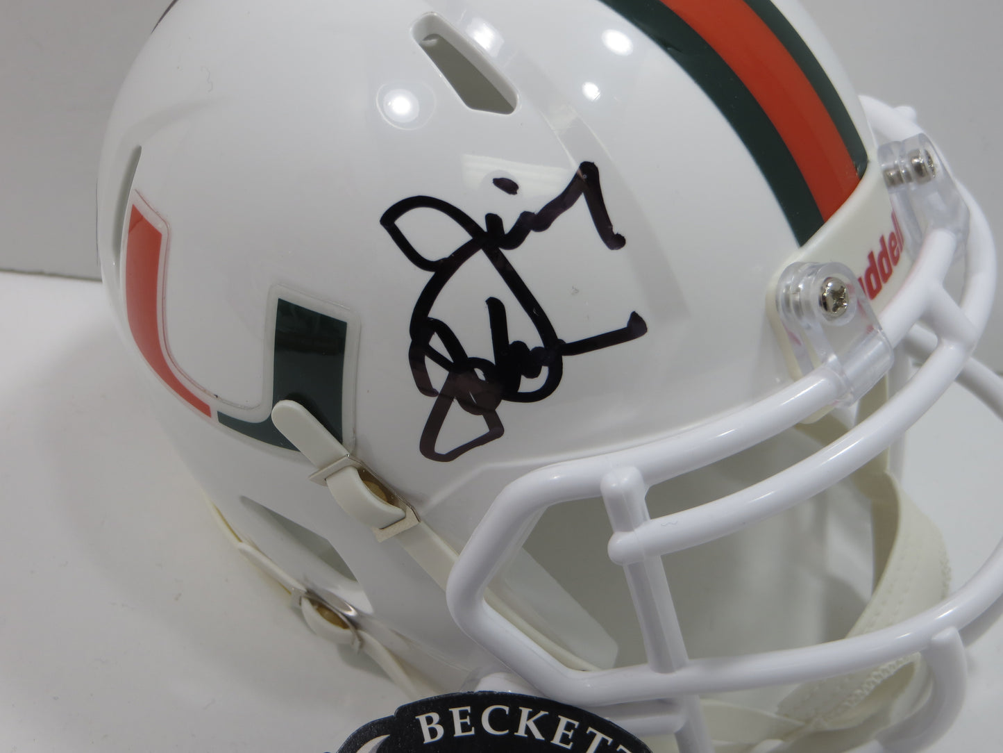 JIMMY JOHNSON SIGNED MIAMI HURRICANES MINI HELMET Dallas Cowboys BAS COA
