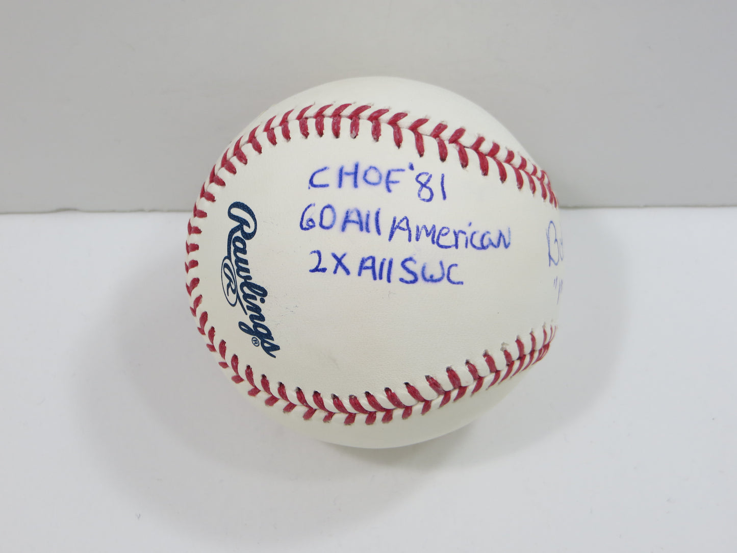 BOB LILLY DALLAS COWBOYS TCU HORNED FROGS SIGNED OML BASEBALL w/STATS JSA PROOF