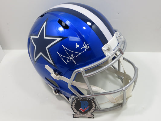 DAK PRESCOTT SIGNED DALLAS COWBOYS FULL SIZE FLASH HELMET BAS COA