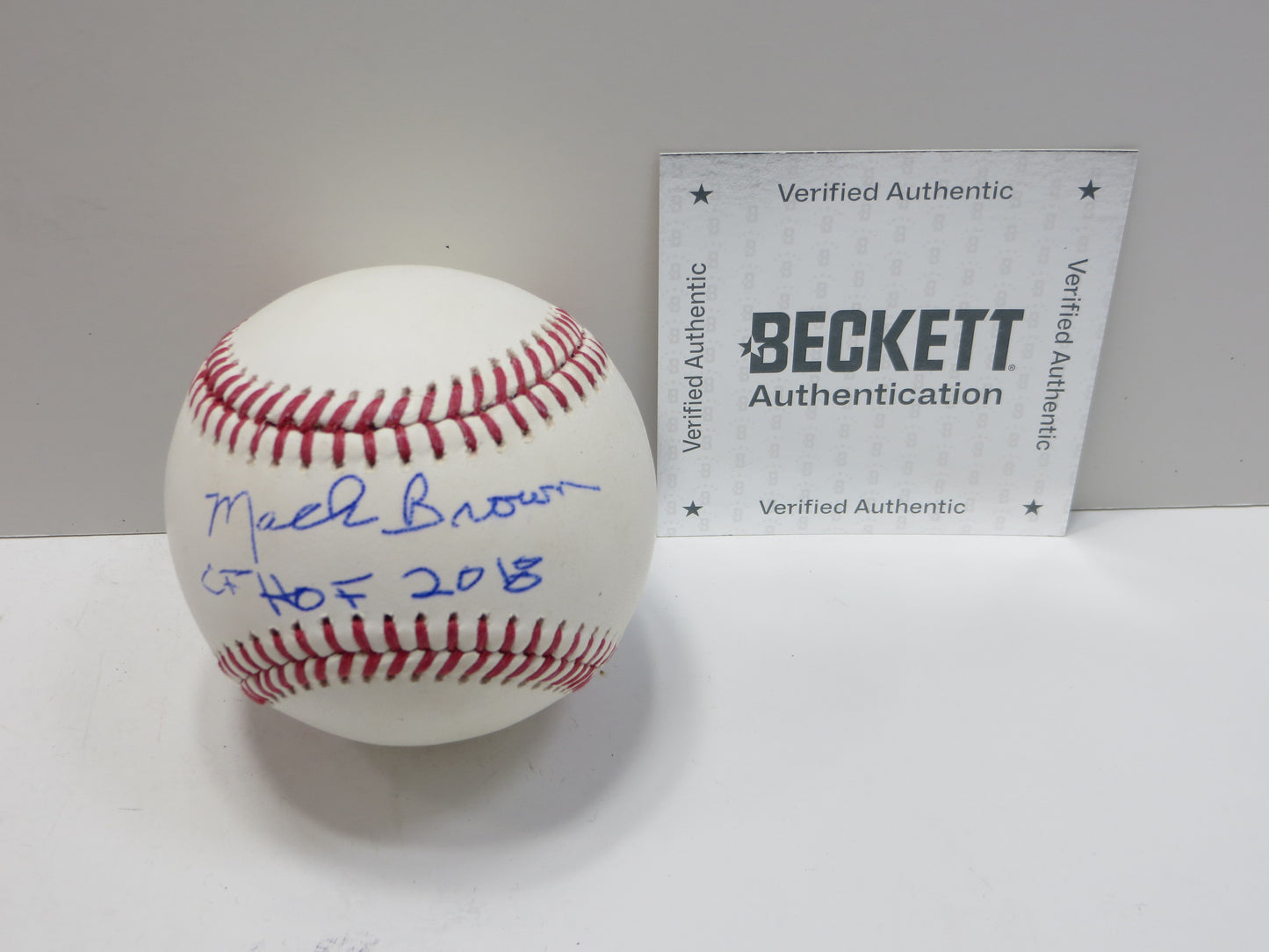 MACK BROWN SIGNED OML BASEBALL w/CFHOF TEXAS LONGHORNS UNC Tar Heels BAS