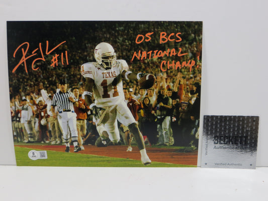 RAMONCE TAYLOR TEXAS LONGHORNS SIGNED 8x10 PHOTO w/05BCSNatChamp BAS