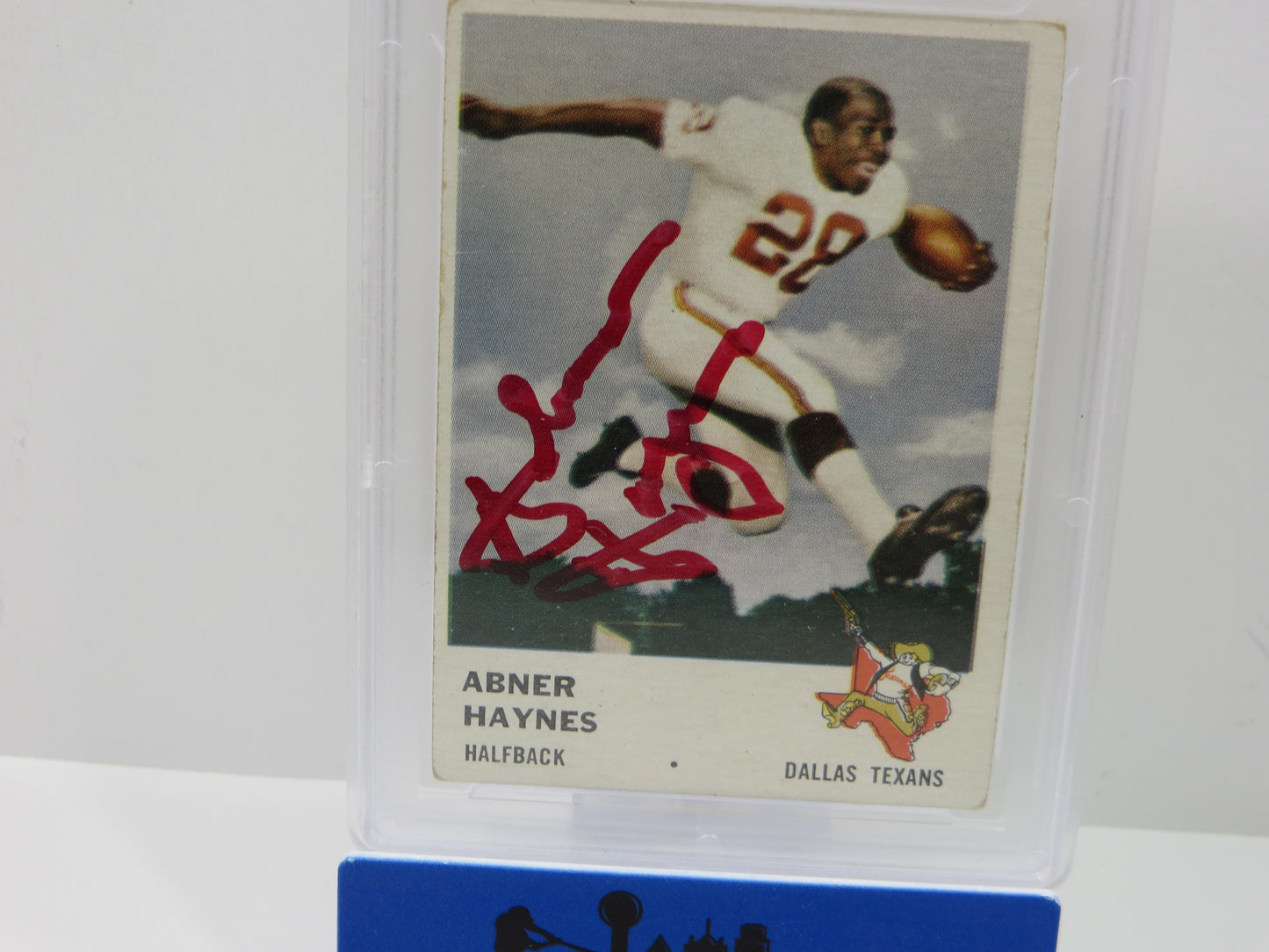 ABNER HAYNES SIGNED 1961 FLEER Football Card #203 DCS Authentic SLAB