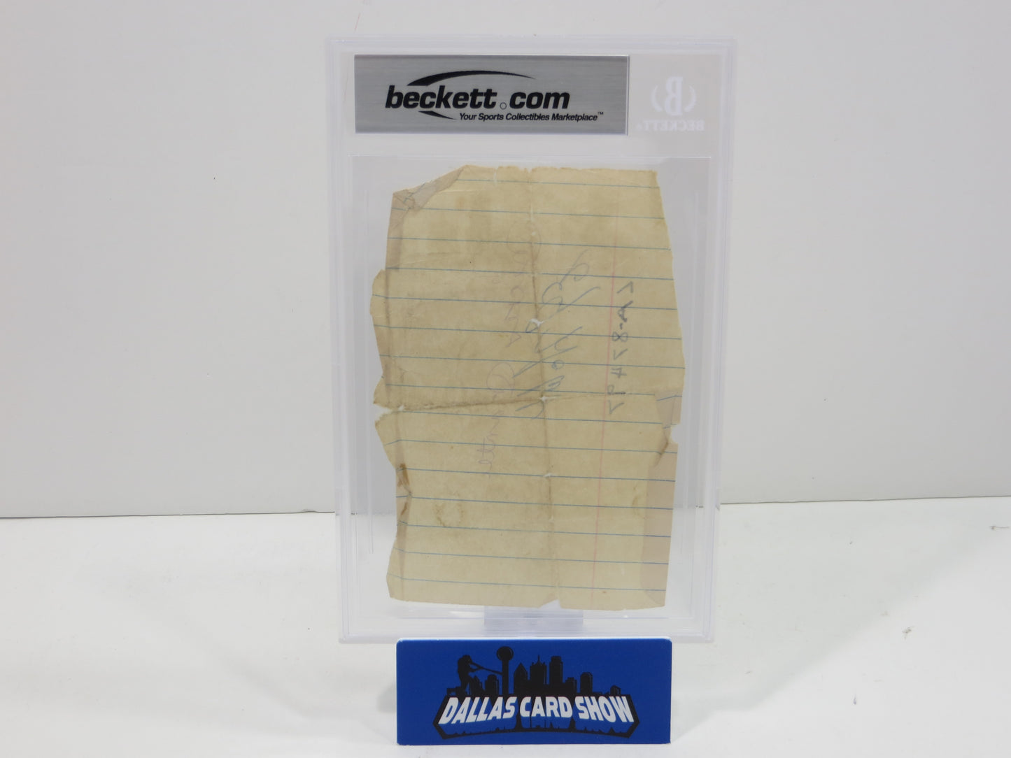 MICKEY MANTLE EJ HOLUB SIGNED CUT BAS Beckett SLAB New York Yankees Texas Tech