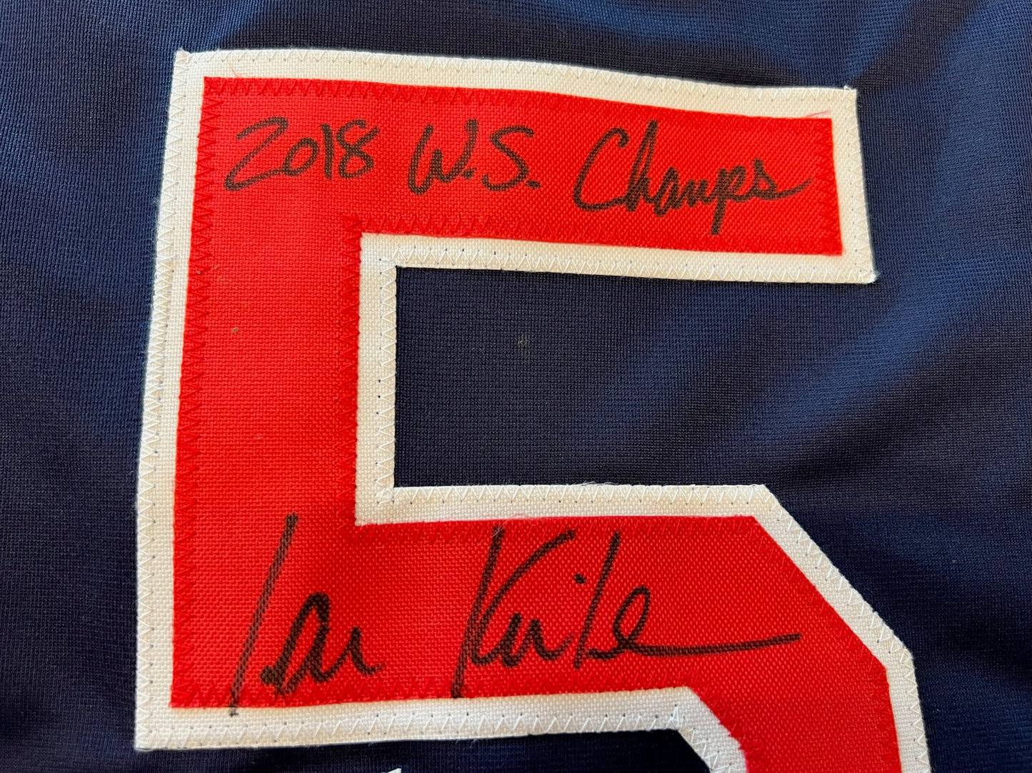 IAN KINSLER BOSTON RED SOX SIGNED JERSEY w/ 2018 WS Champs BAS COA