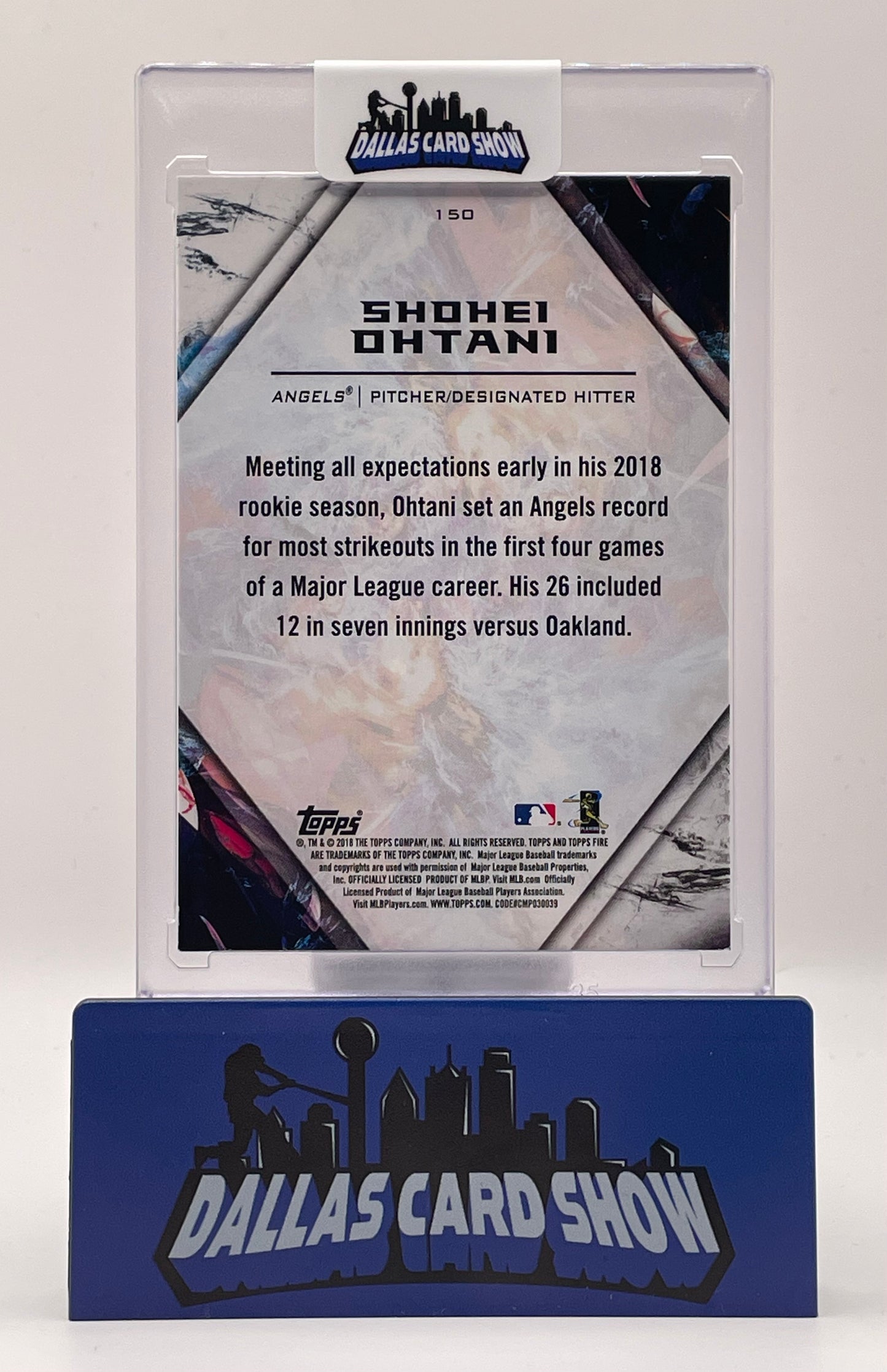 2018 Topps Fire #150 Shohei Ohtani Fire Flame Rookie RC