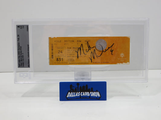 MIKE MODANO SIGNED Salt Lake City 2002 Olympics HOCKEY FINALS TICKET BGS BAS SLAB