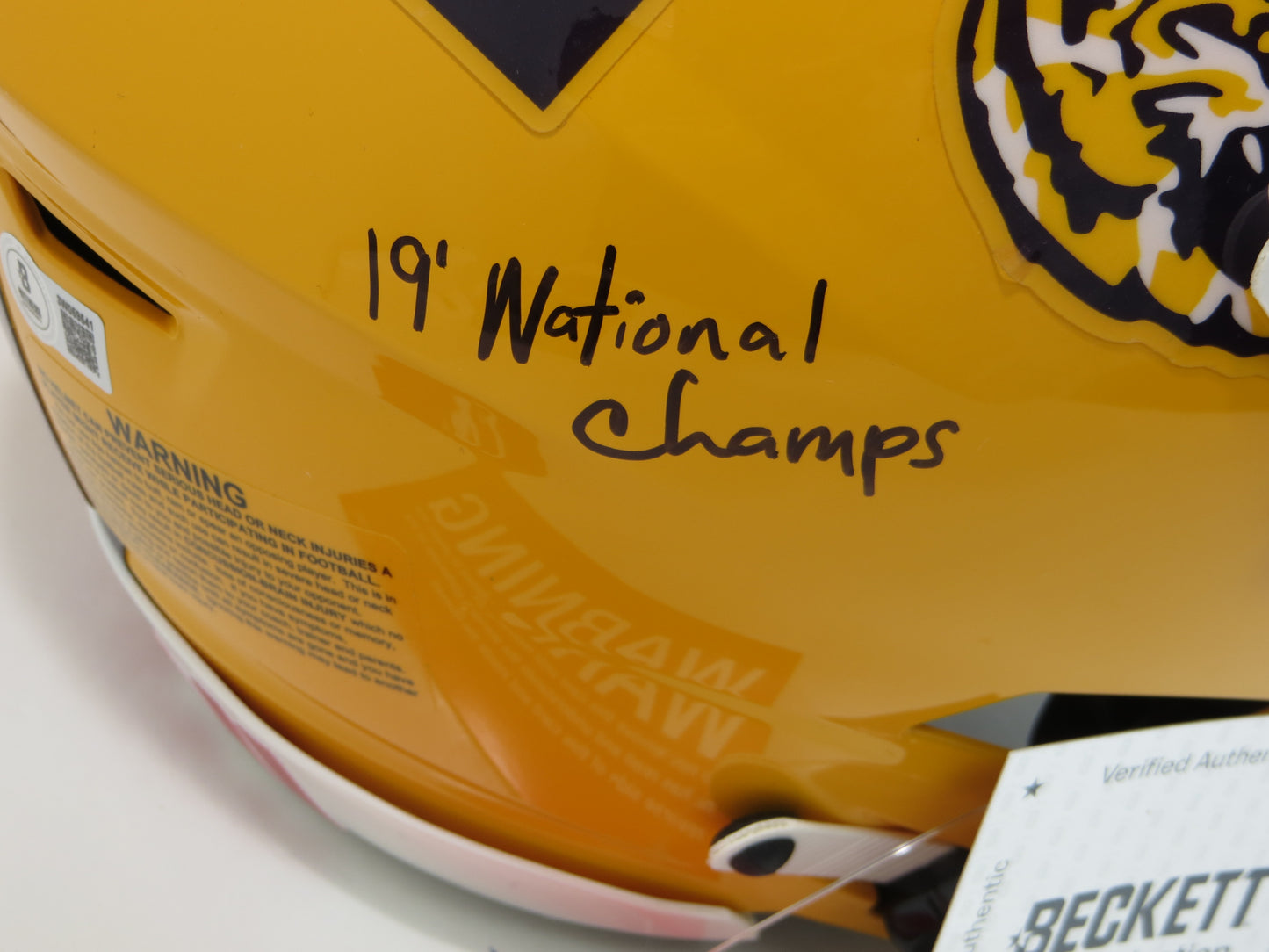 JA'MARR CHASE LSU TIGERS SIGNED RIDDELL SPEED FLEX HELMET w/2INSC Bengals BAS