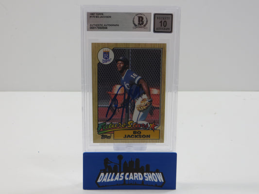BO JACKSON SIGNED 1987 TOPPS #170 KC ROYALS BGS BAS SLAB AUTO 10
