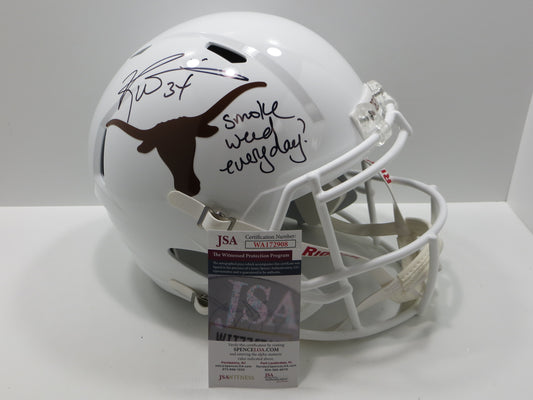 RICKY WILLIAMS SIGNED TEXAS UT LONGHORNS FULL SIZE HELMET w/INSCRIPTION JSA