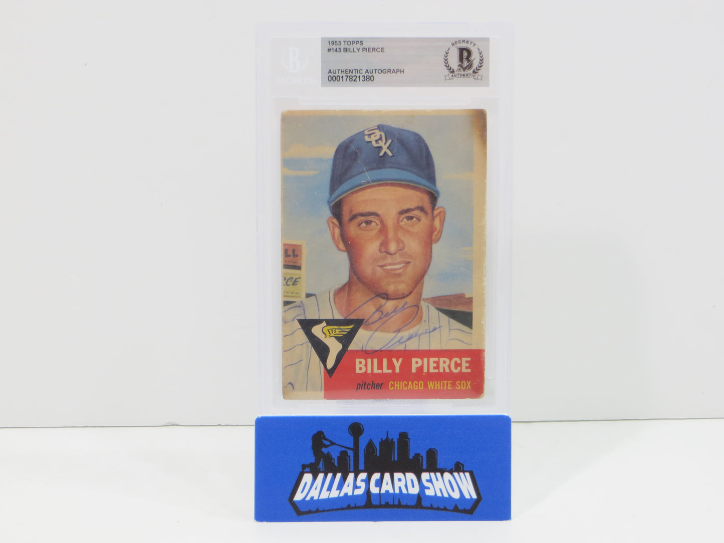 BILLY PIERCE SIGNED 1953 Topps #143 CHICAGO WHITE SOX BGS BAS SLAB