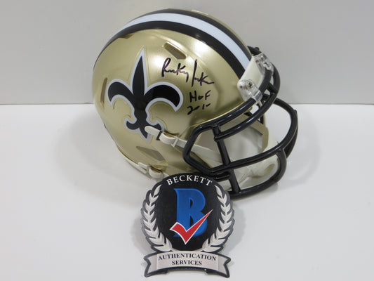 RICKEY JACKSON NEW ORLEANS SAINTS SIGNED RIDDELL MINI HELMET w/HOF 2010 BAS