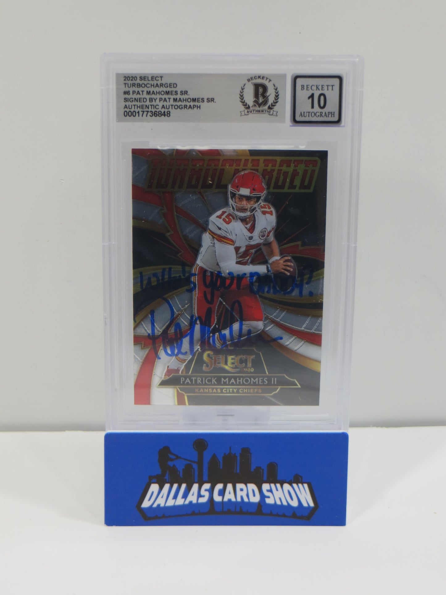 PAT MAHOMES SR SIGNED 2020 Select Turbocharged BGS BAS SLAB w/Who'sYourDaddy AUTO 10