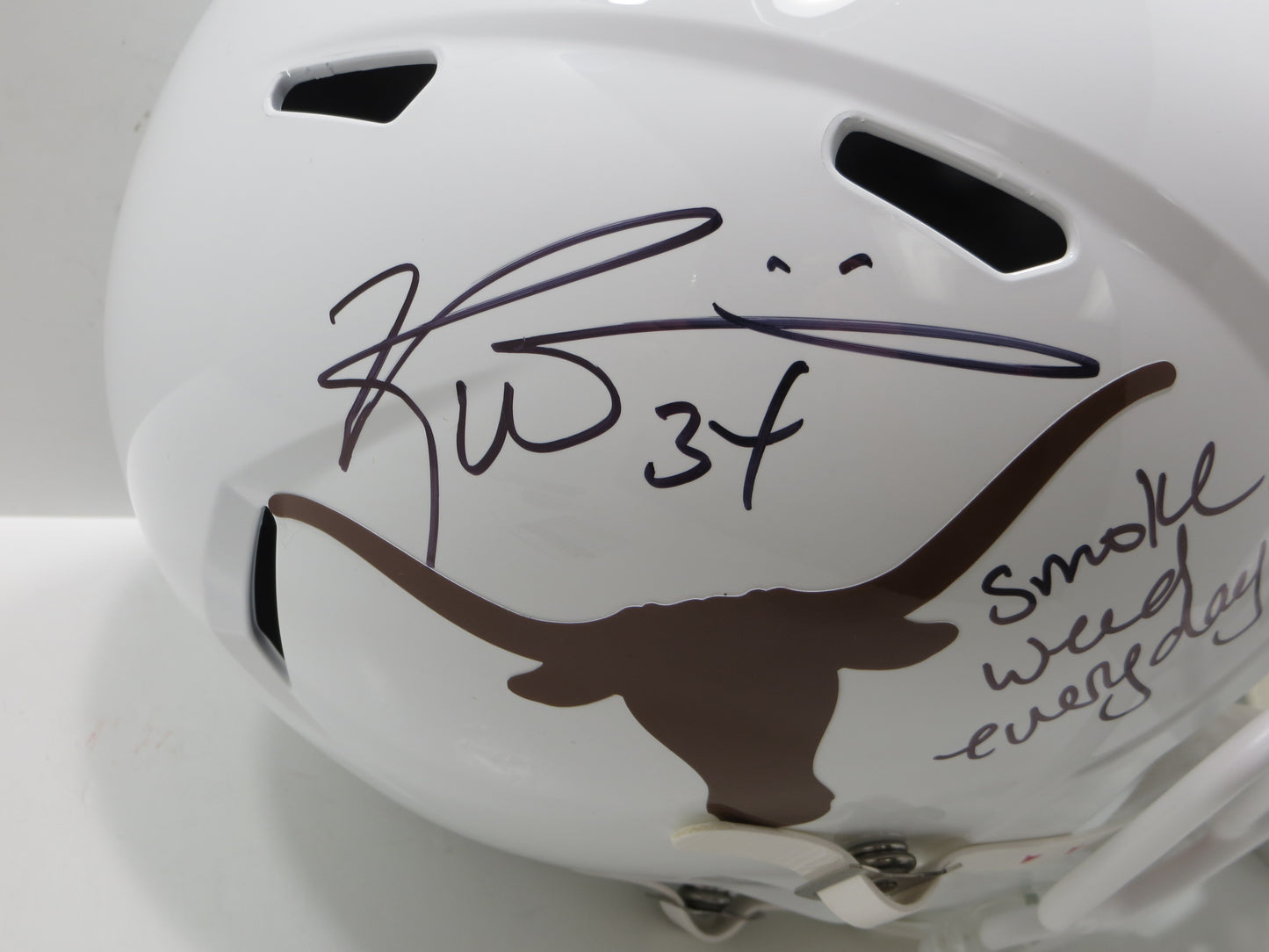 RICKY WILLIAMS SIGNED TEXAS UT LONGHORNS FULL SIZE HELMET w/INSCRIPTION JSA