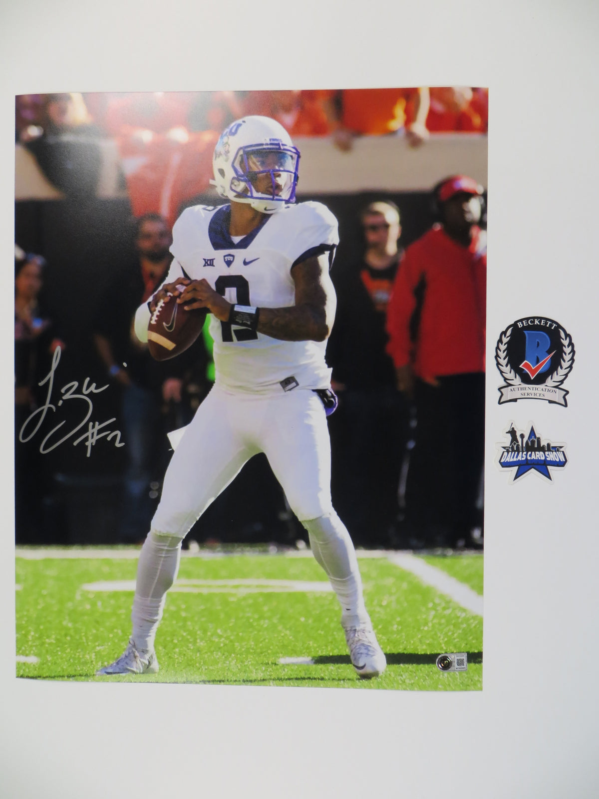 TREVONE BOYKIN TCU HORNED FROGS SIGNED 16x20 PHOTO In the Pocket BAS