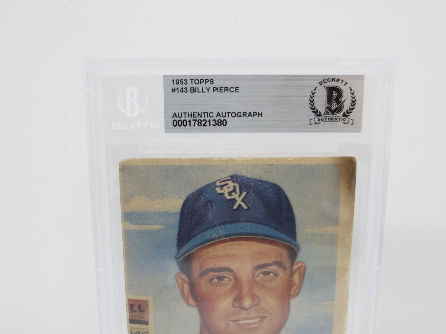 BILLY PIERCE SIGNED 1953 Topps #143 CHICAGO WHITE SOX BGS BAS SLAB