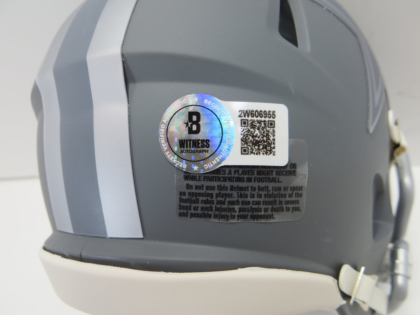 DREW PEARSON DALLAS COWBOYS SIGNED SLATE Mini Helmet w/HOF 21 BAS COA