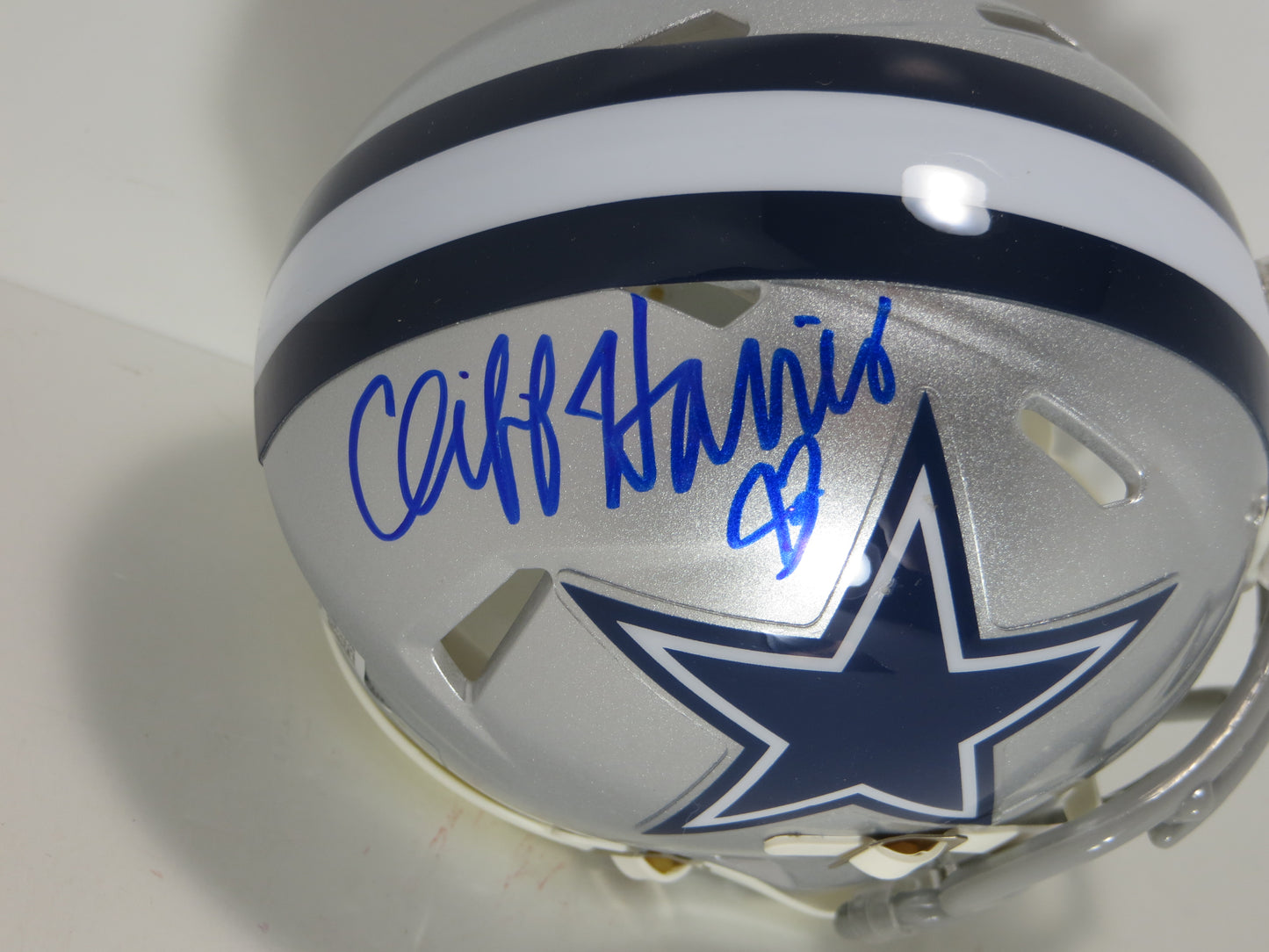 CLIFF HARRIS DALLAS COWBOYS SIGNED Riddell MINI HELMET BAS COA
