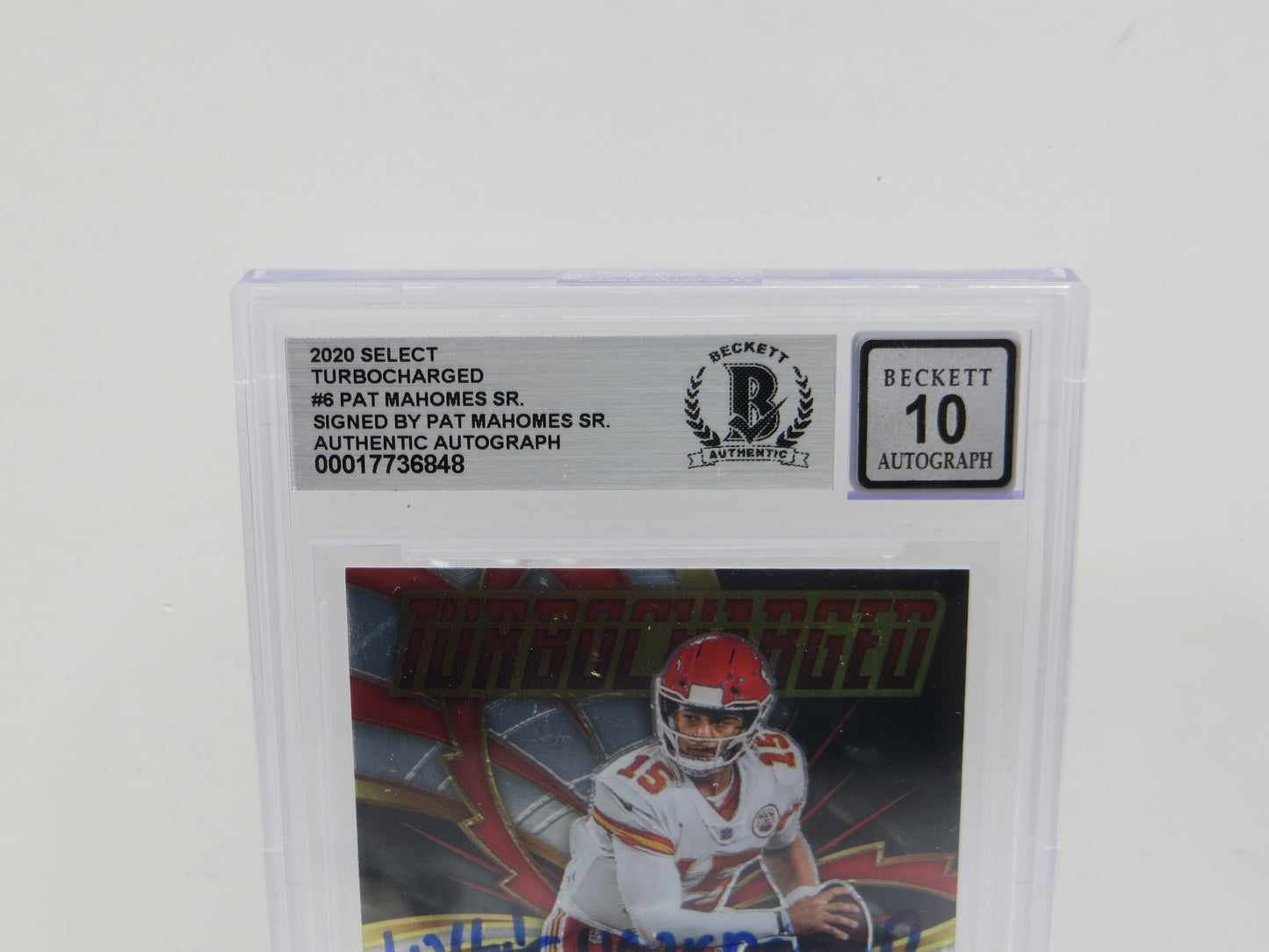 PAT MAHOMES SR SIGNED 2020 Select Turbocharged BGS BAS SLAB w/Who'sYourDaddy AUTO 10