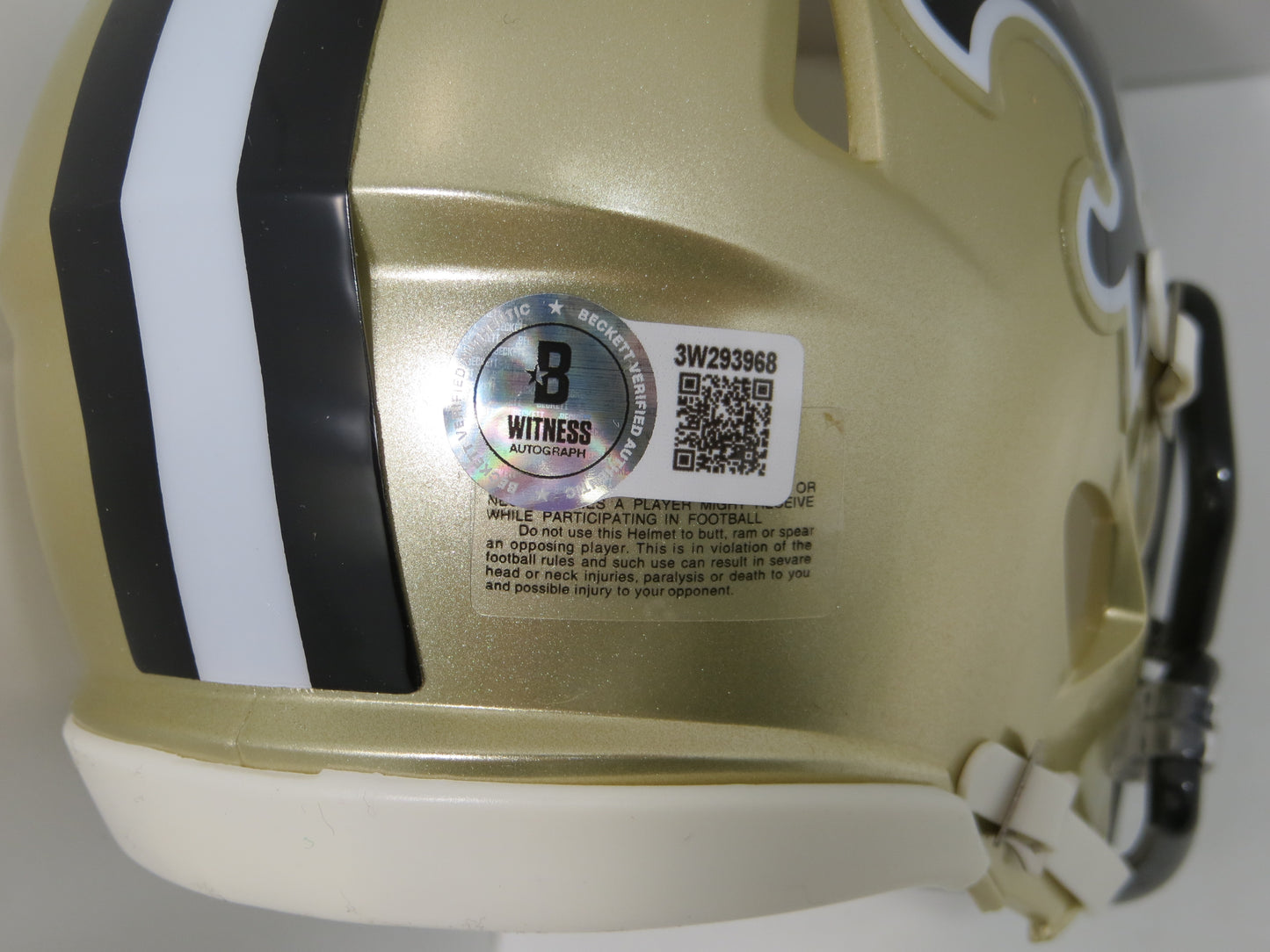 RICKEY JACKSON NEW ORLEANS SAINTS SIGNED RIDDELL MINI HELMET w/HOF 2010 BAS