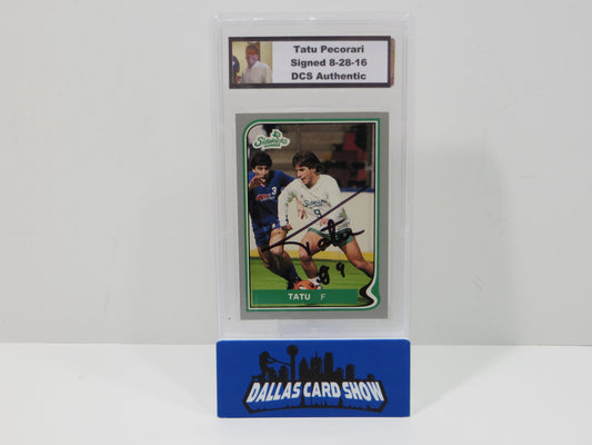 TATU SIGNED 1987 Pacific Soccer Card #9 DCS Authentic SLAB Dallas Sidekicks