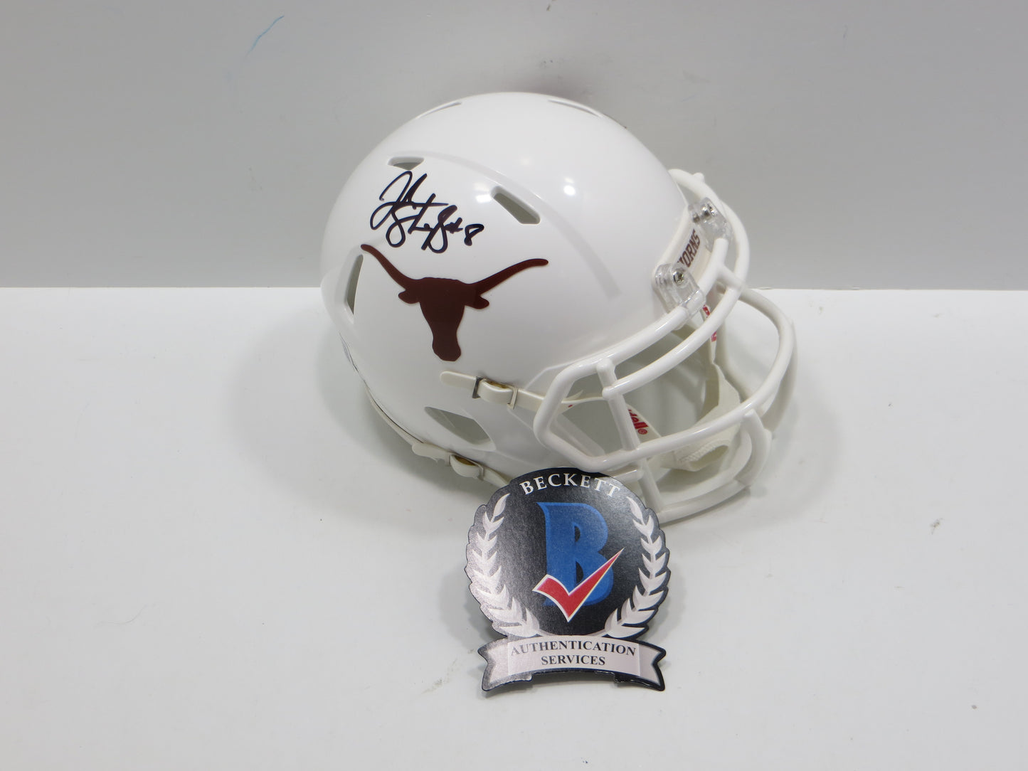 JORDAN SHIPLEY SIGNED TEXAS LONGHORNS Riddell MINI HELMET BAS COA