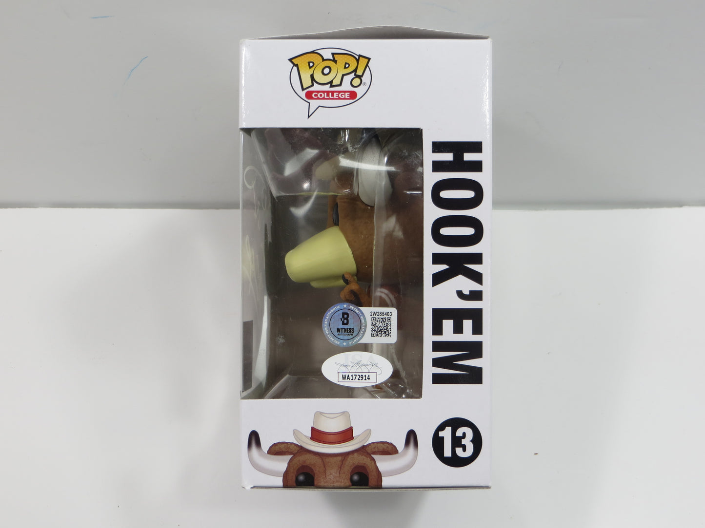 EARL CAMPBELL RICKY WILLIAMS SIGNED BEVO Hook 'Em #13 FUNKO POP BAS JSA COA