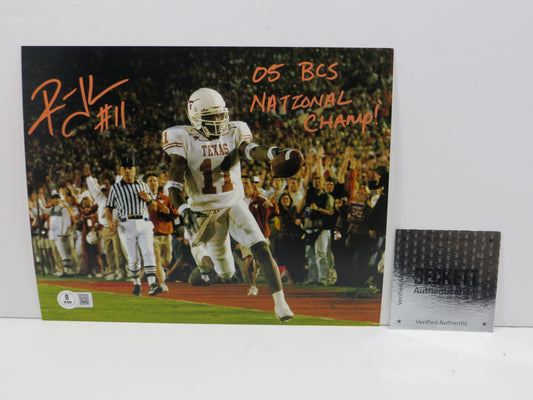 RAMONCE TAYLOR TEXAS LONGHORNS SIGNED 8x10 PHOTO w/05BCSNatChamp BAS
