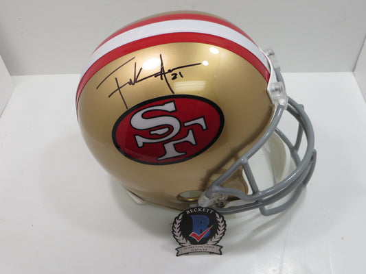 FRANK GORE SIGNED SAN FRANCISCO 49ers FULL SIZE HELMET BAS COA Miami Hurricanes
