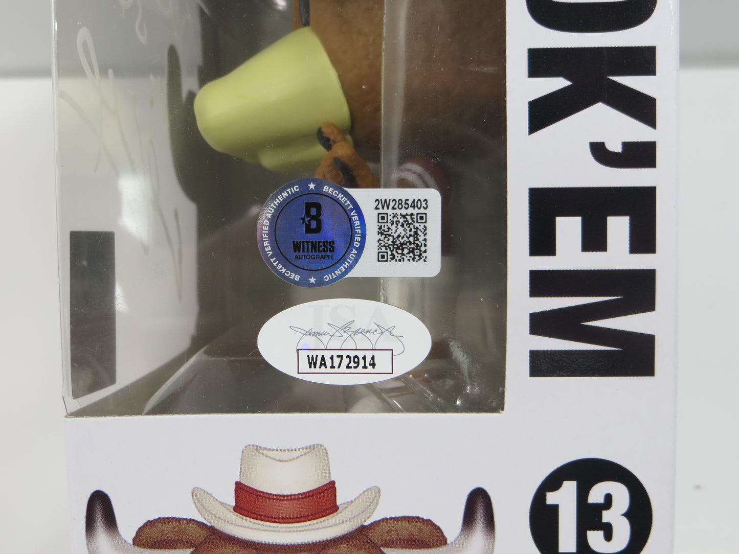 EARL CAMPBELL RICKY WILLIAMS SIGNED BEVO Hook 'Em #13 FUNKO POP BAS JSA COA